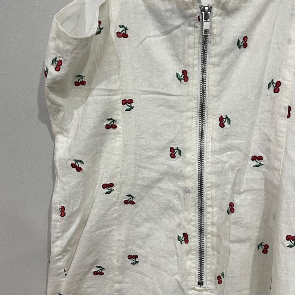 Linen Blend Cherry Dress - Picture 6 of 9